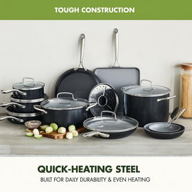 GreenPan Swift 11in square griddle, ideal for breakfasts and bold searing.