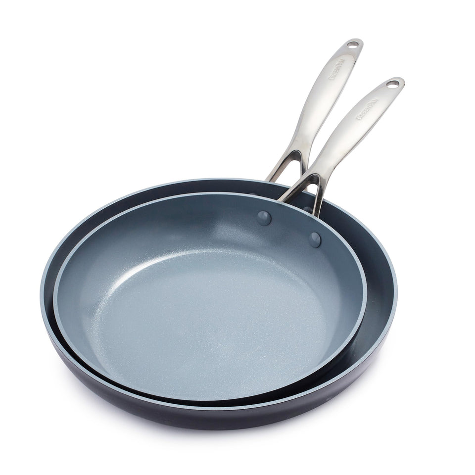 GreenPan Valencia Pro 10-inch frypan showing even browning and smooth release.