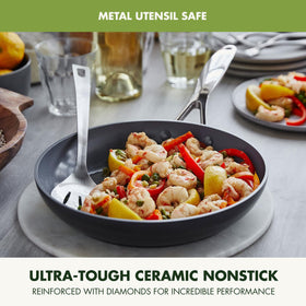 GreenPan Valencia Pro 12-inch frypan ready for searing and sautéing with easy cleanup.