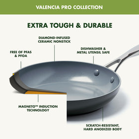 GreenPan Valencia Pro 3.3QT saucepan with lid, versatile sauté and simmering