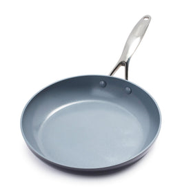 GreenPan Valencia Pro ceramic nonstick 11in fry pan top view showing smooth surface and edge-to-edge release