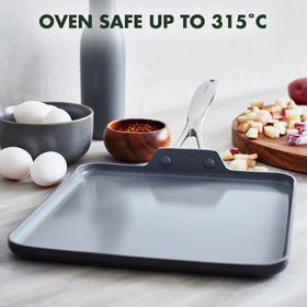 GreenPan Valencia Pro durable hard anodized body ready for busy cooking