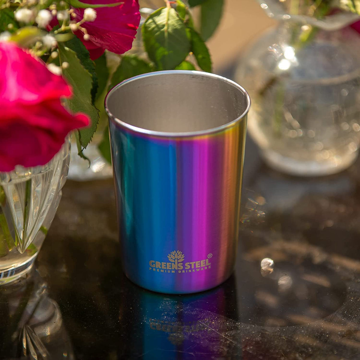 Greens Steel 10oz kids cups during travel and camping.