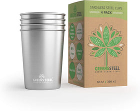 Greens Steel 10oz tumbler packs are durable and easy to grip.