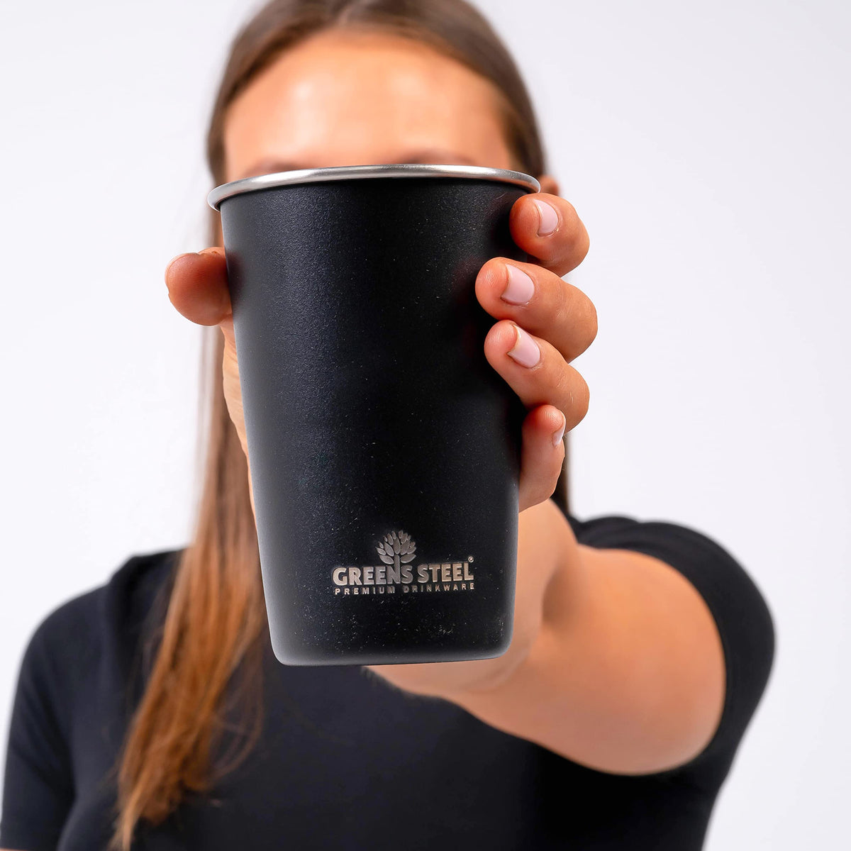 Greens Steel 16oz pint tumbler ideal for outdoor adventures.
