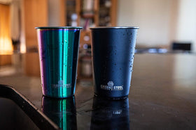 Greens Steel 16oz pint tumbler recyclable packaging supports sustainability.