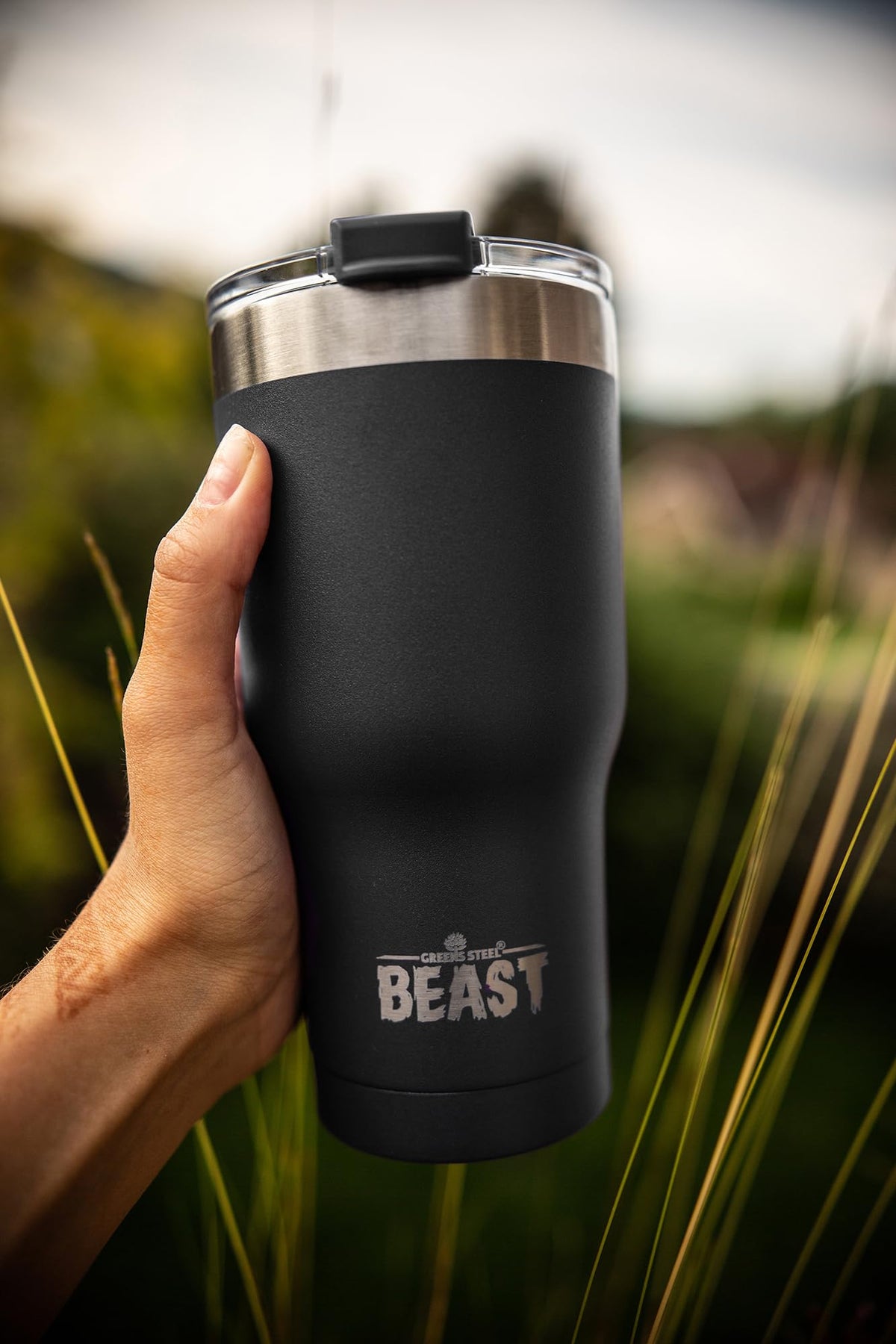 Greens Steel matte black 40oz tumbler fits standard cup holders
