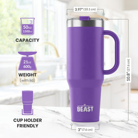 Greens Steel Beast 50oz tumbler lid closeup showing leak-proof design
