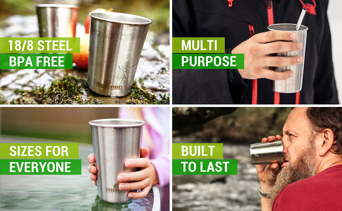 Greens Steel 4 pack, dishwasher safe for easy cleanup
