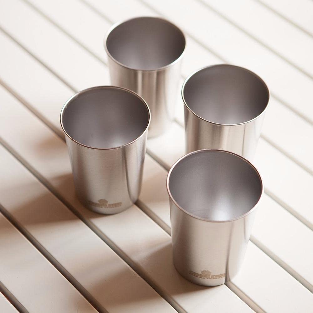 Greens Steel unbreakable metal cups withstand drops and daily use.