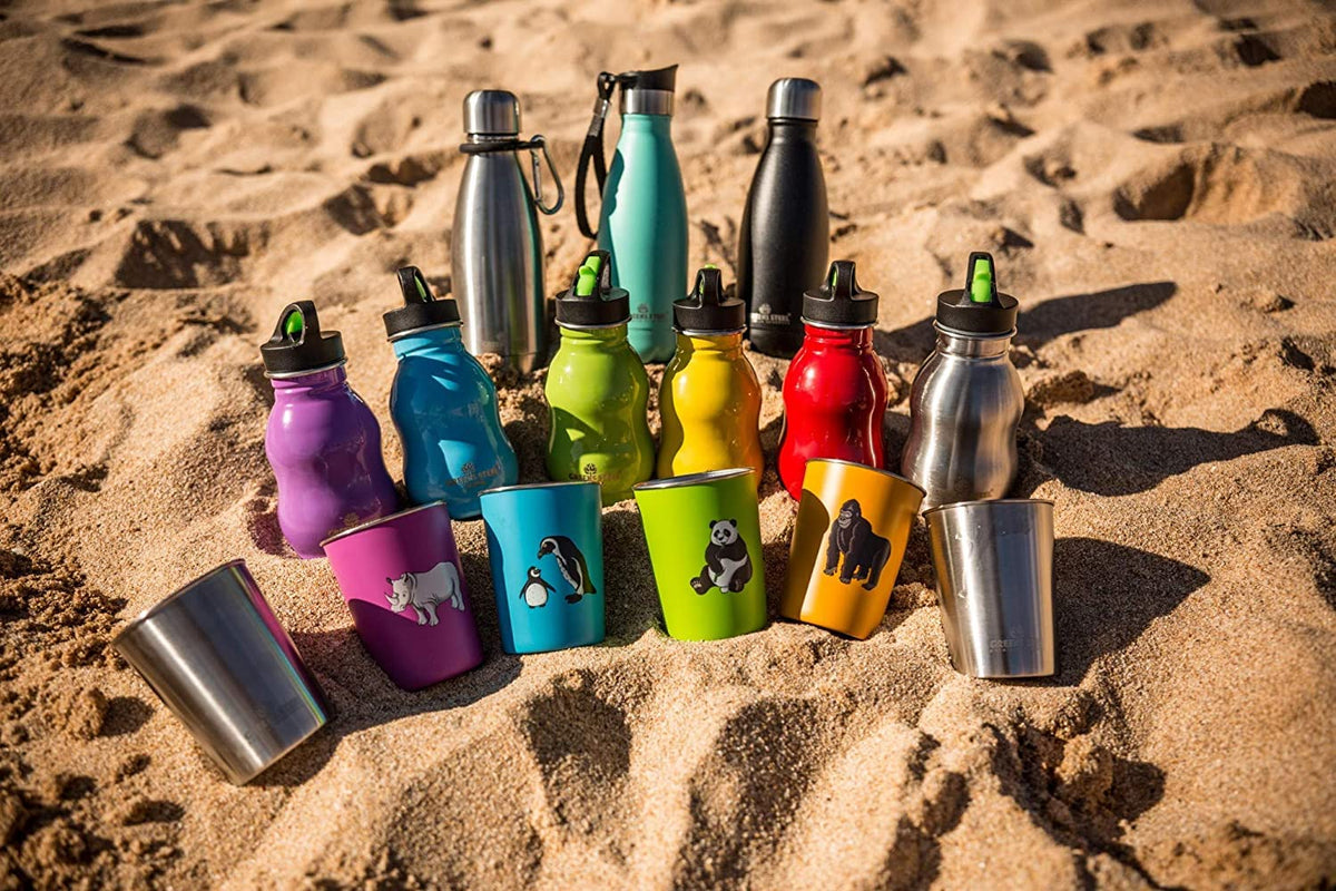 Greens Steel water, juice, or smoothies cups suit everyday beverages.
