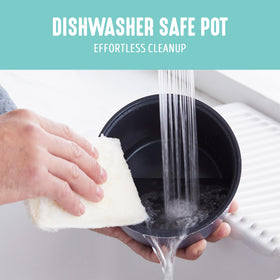 One-switch design on GreenLife rice cooker enabling simple white or brown rice selection.