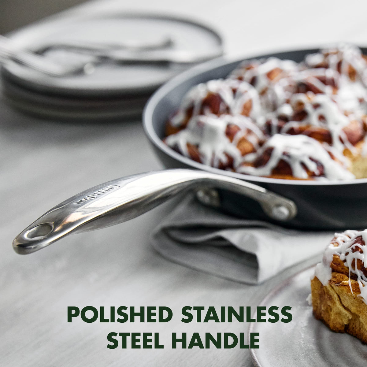 GreenPan Valencia Pro is dishwasher safe for quick cleanup after busy weeknight meals.