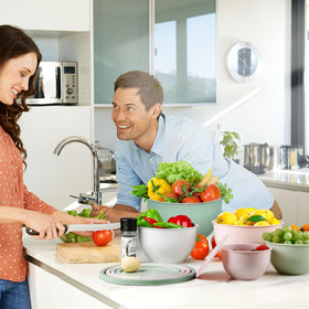 Greentainer 5-piece set nests compactly in your cabinet.