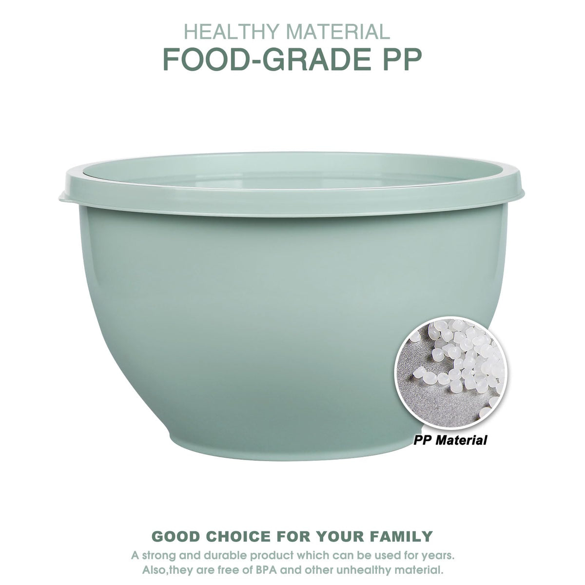 Greentainer kitchen bowls for prep, mixing, and serving tasks.