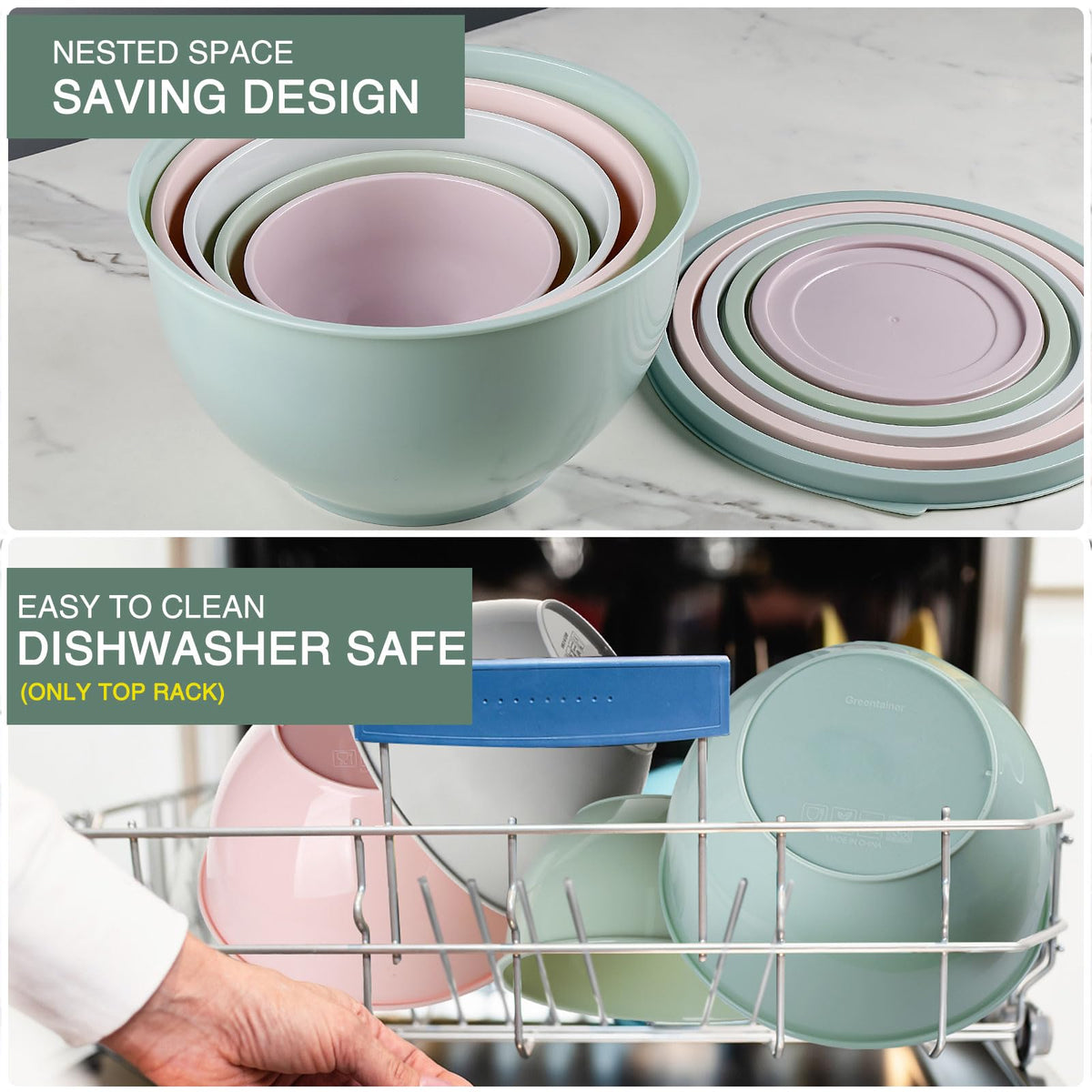 Greentainer lids help keep ingredients fresh during prep.