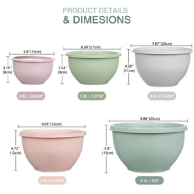 Greentainer nesting bowls stacked neatly for space-saving storage.