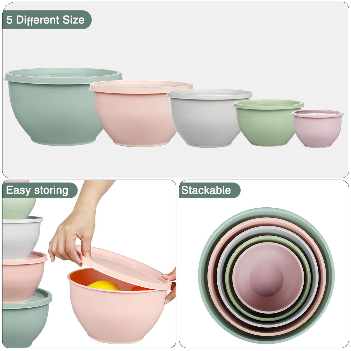 Greentainer pink bowls with lids for stylish serving.