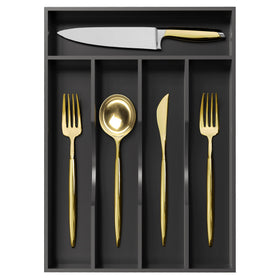 Greenual silverware organizer 10-inch wide keeps utensils neatly separated for quick access.