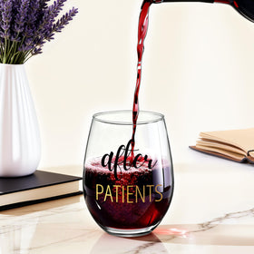 GREOZORT After Patients wine glass highlights celebratory moments after a long shift.