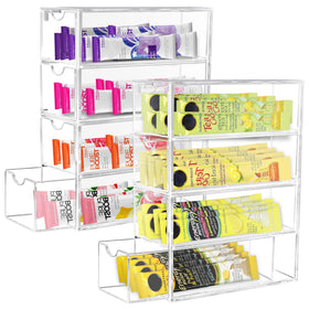 GRETJOB drink packet organizer with four clear drawers for easy flavor access.