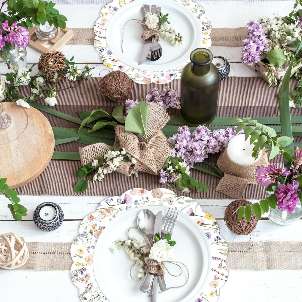 G.R.I floral round mats suit weddings and showers with charm.