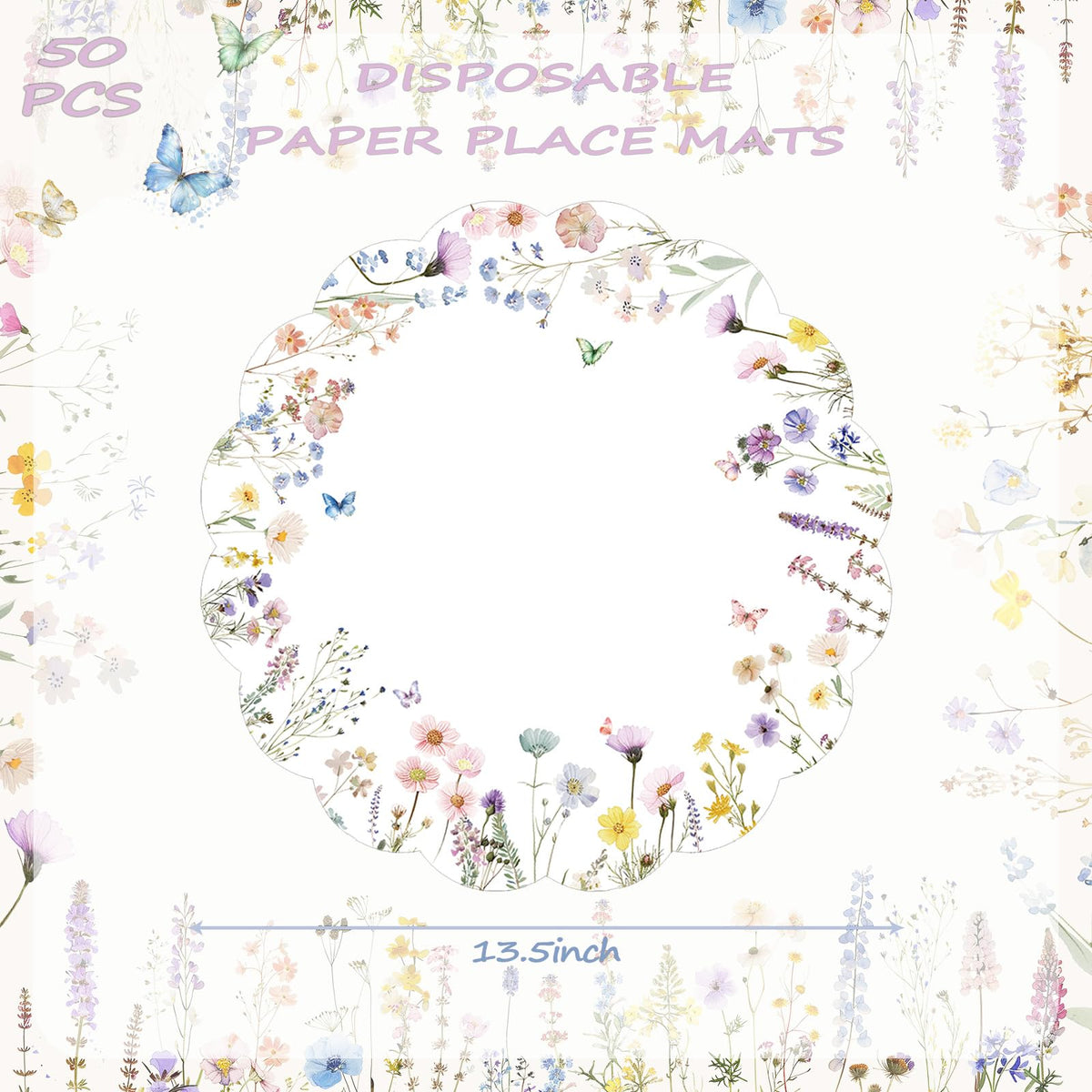 G.R.I watercolor wildflower design with butterfly for elegant celebrations.