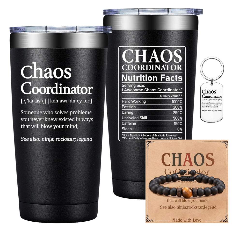 Grifarny Chaos Coordinator 20oz tumbler with double-wall insulation keeps drinks hot or cold