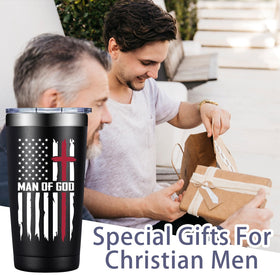 Grifarny Christian Gifts Man Tumbler gift box presentation for thoughtful gifting.