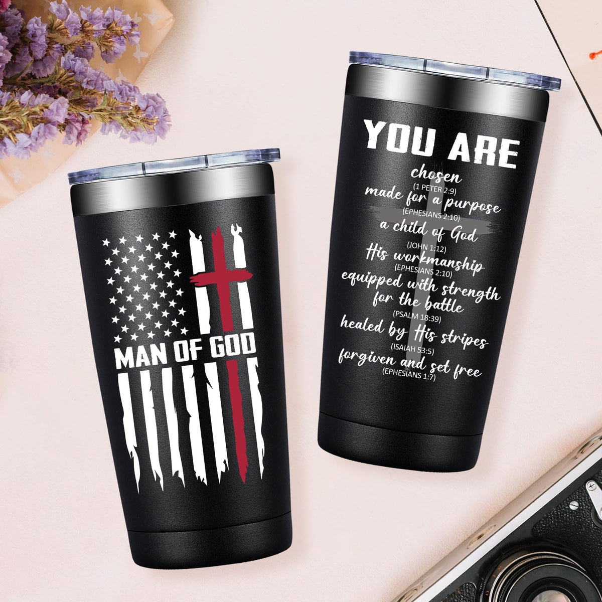 Grifarny Christian Gifts Man Tumbler packaging highlights premium gifting experience.