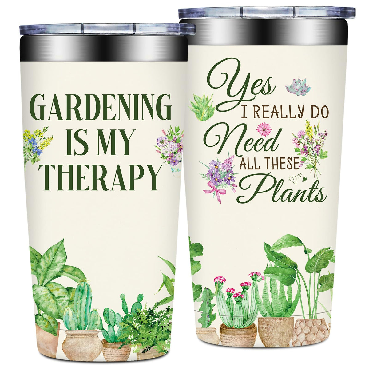 Grifarny tumbler gift set close-up; ready for gifting to garden lovers.