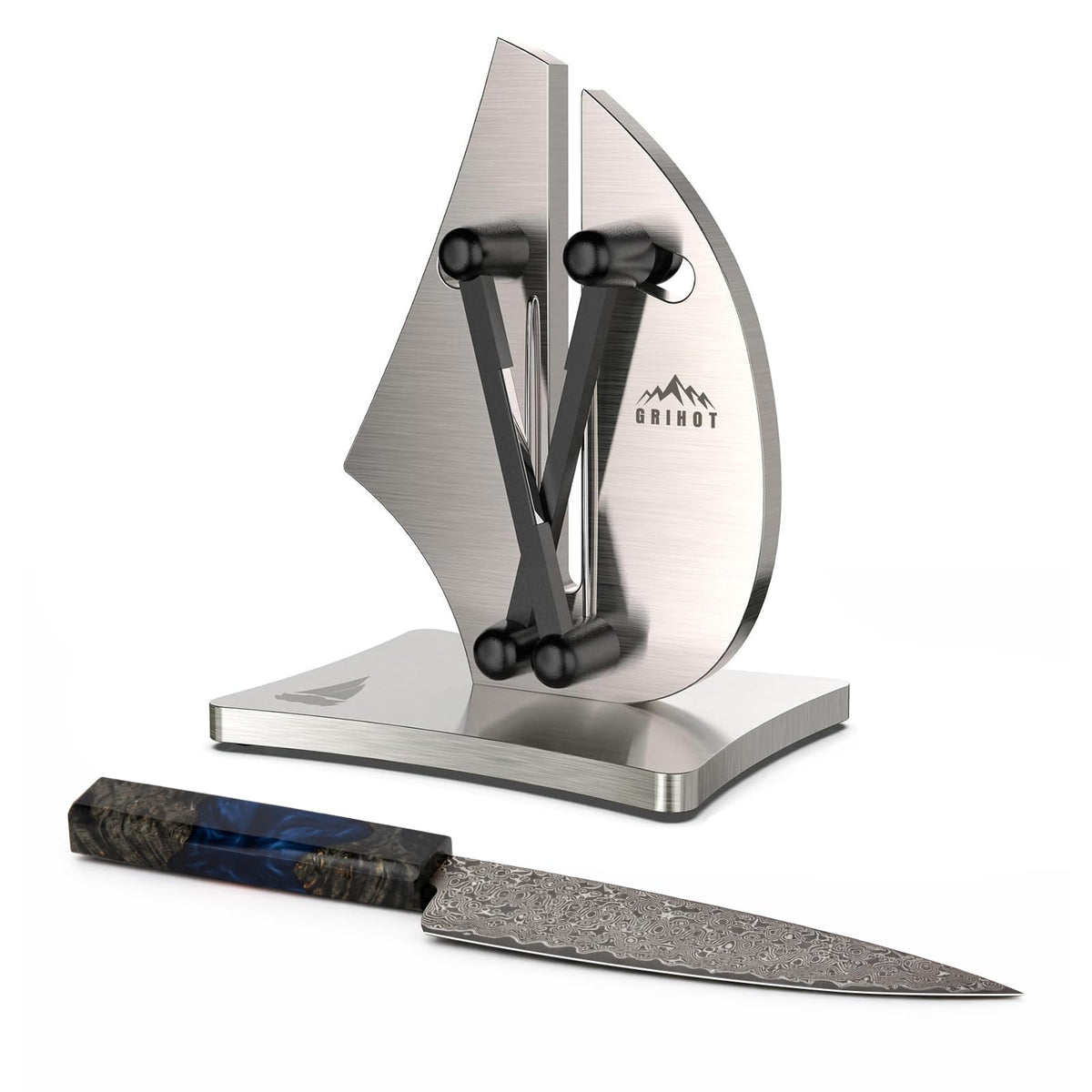 Grihot VN3 demonstrates 3-action sharpening for kitchen knives.