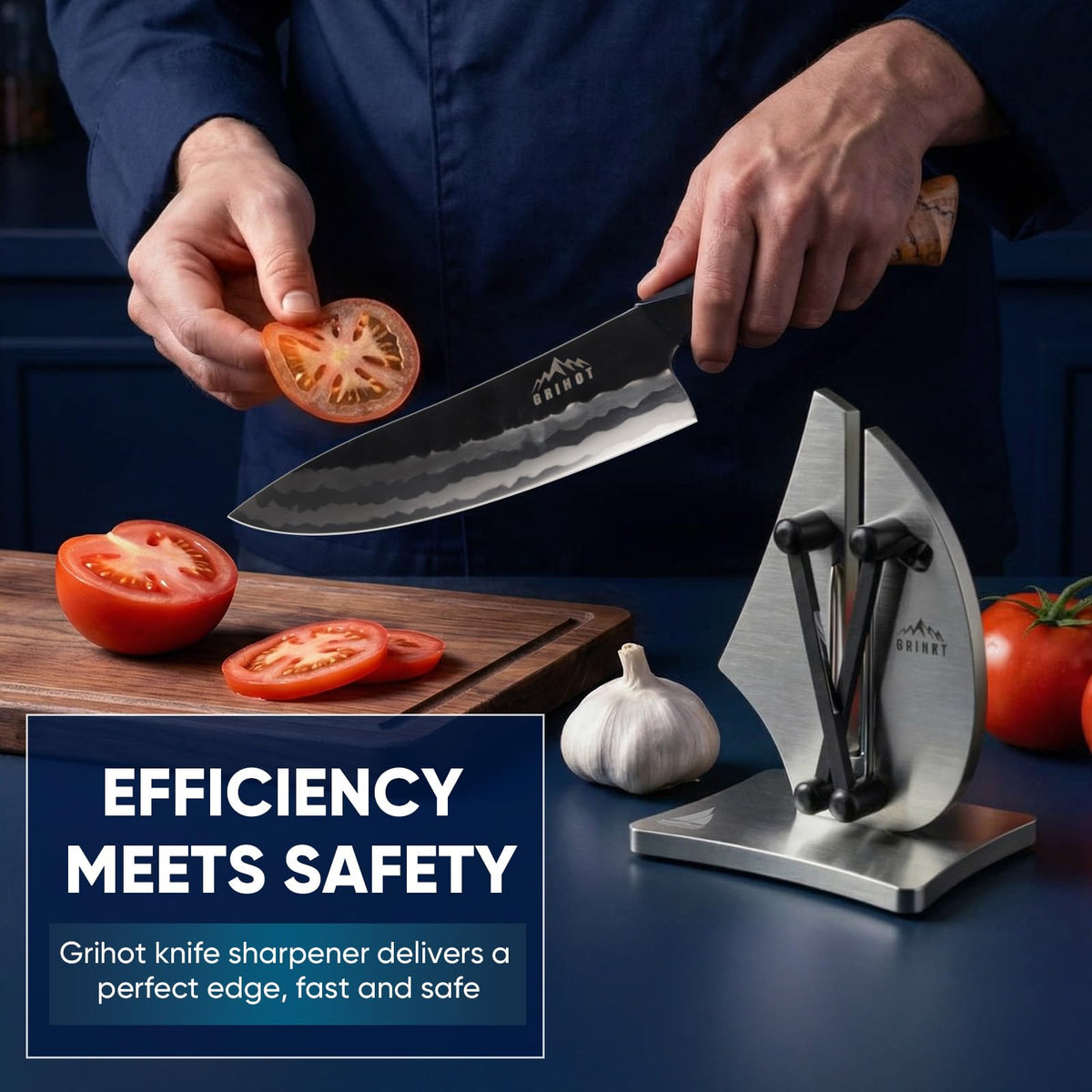 Sailing-inspired ergonomic handle on the VN3 for comfortable sharpening.