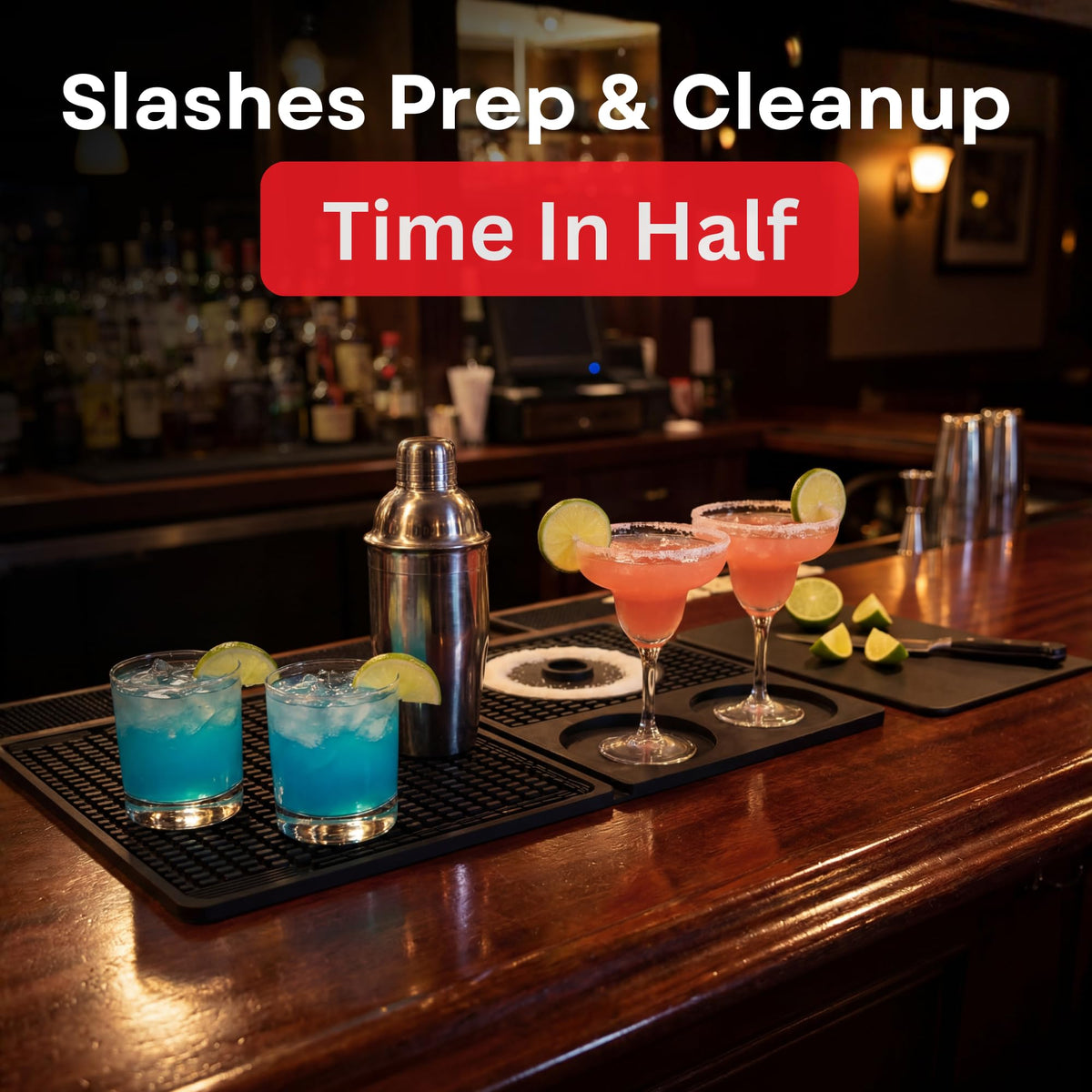 Grill 4U glass rimming tray catches rims and drips for cleaner presentation
