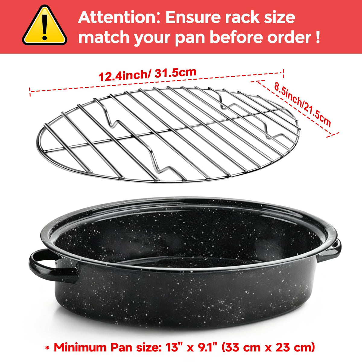 GRILL BUMP raised-design roasting rack elevates food for better air flow