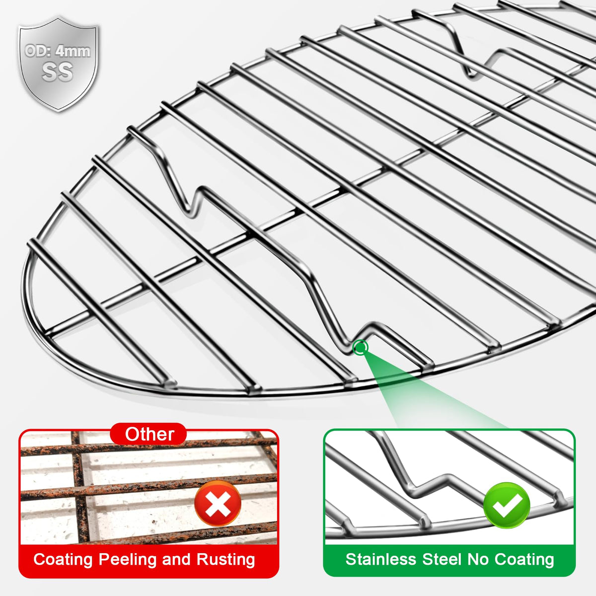 GRILL BUMP stainless steel roasting rack for versatile oven use