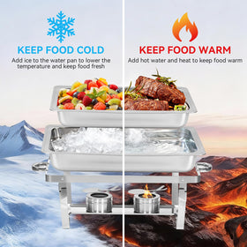 Grillaxy buffet warmers in use maintain food warmth during service.