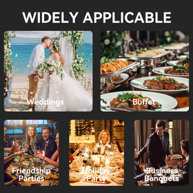 Grillaxy multi-pans catering setup offers versatile dish presentation.