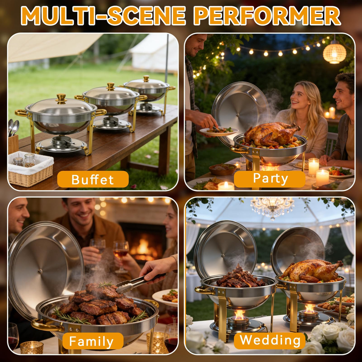 Grillaxy party wedding chafers add professional buffet appeal