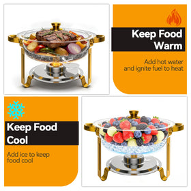 Grillaxy stainless-steel chafing dish servers 6QT for durable hosting