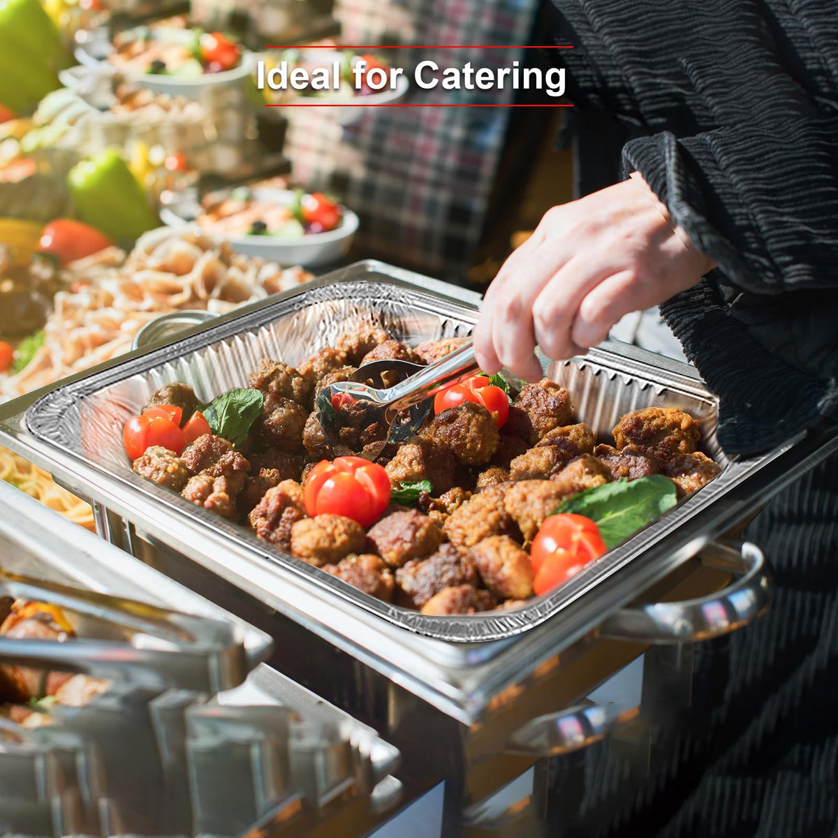 Pans in use on oven or grill to demonstrate even heating