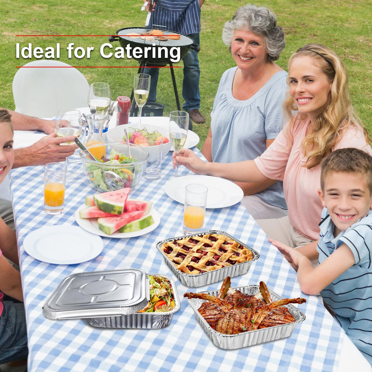 GrillChef portable pans for picnics and delivery.