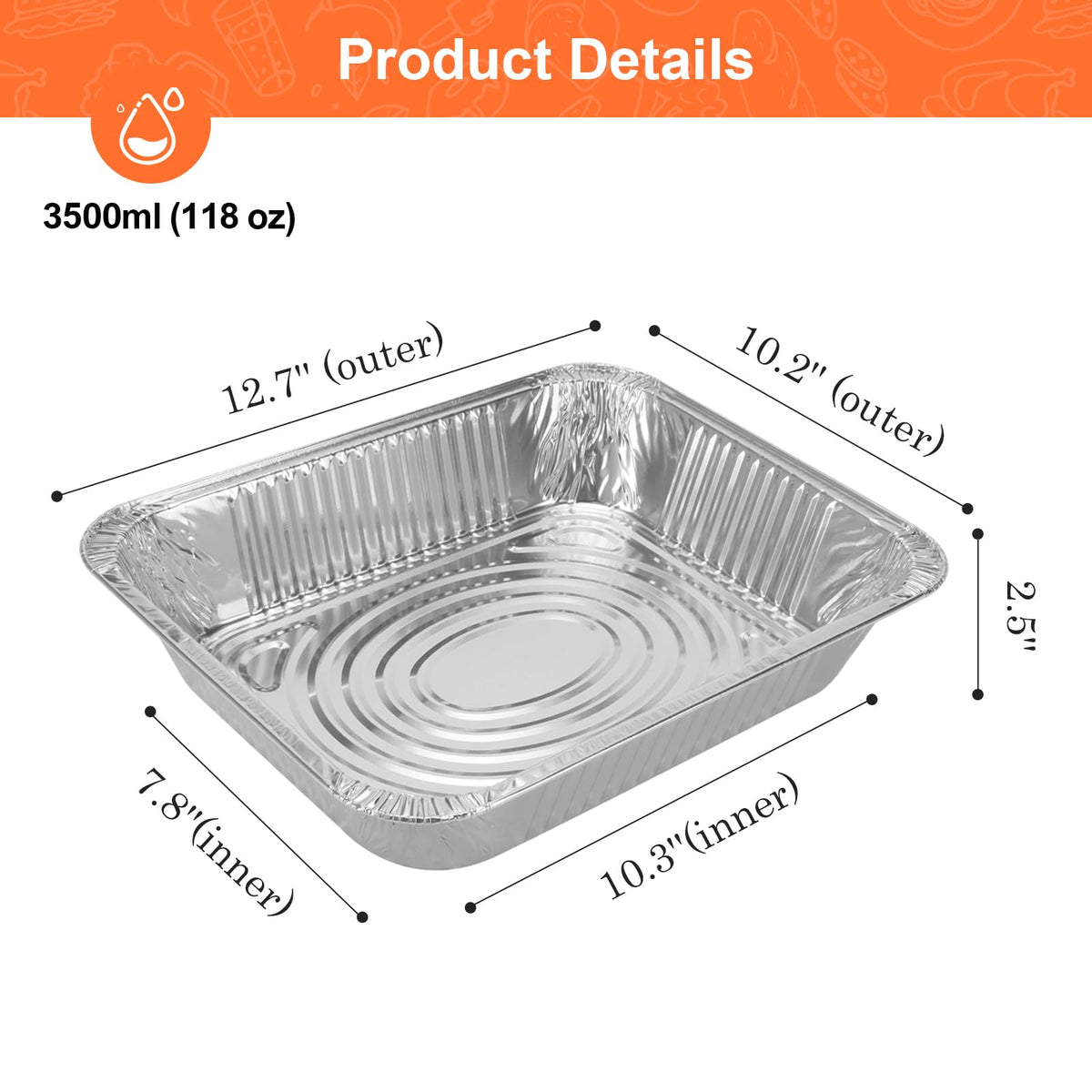 GrillChef heavy-duty aluminum pans in a 30-pack box for catering