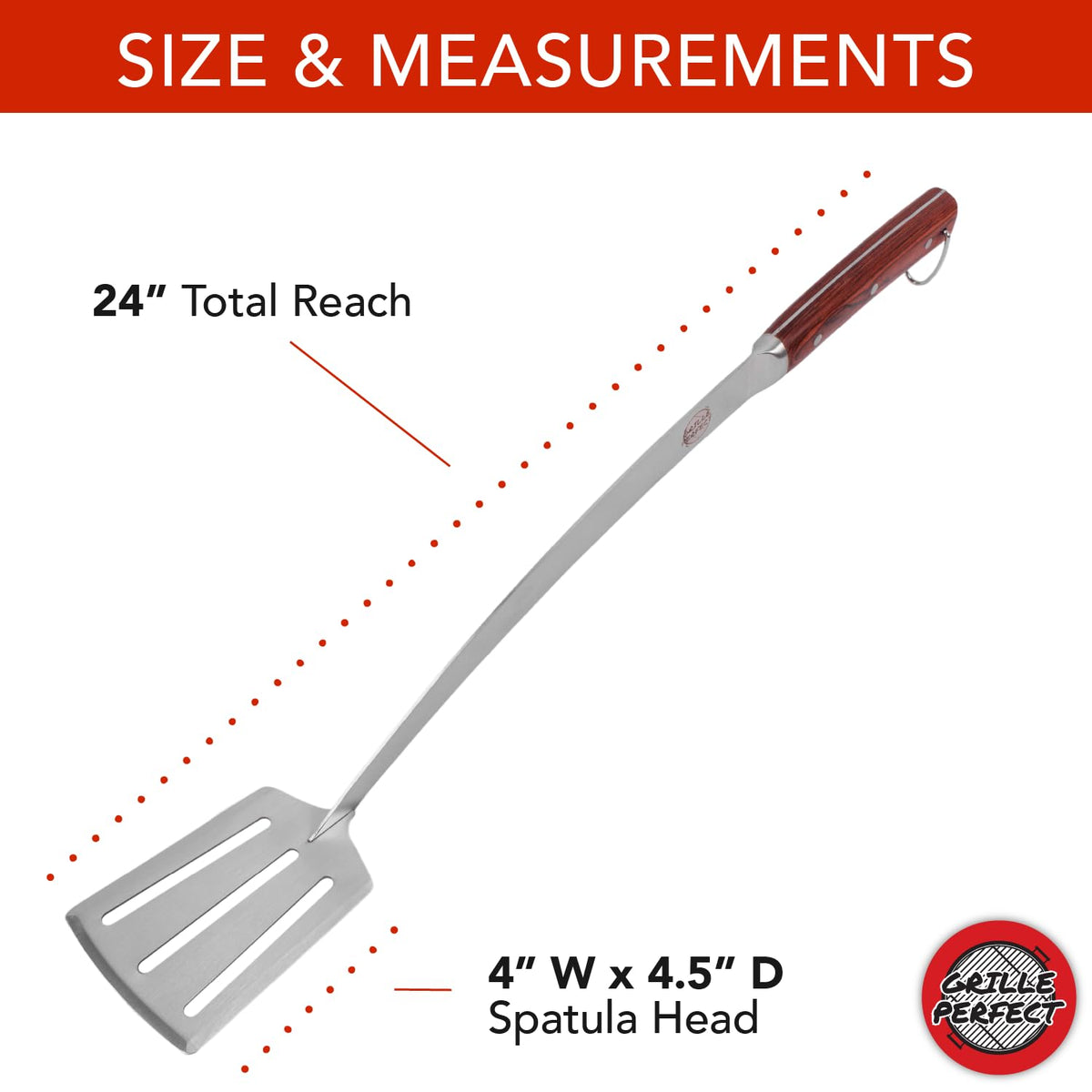 Grille Perfect wide-blade burger spatula reduces sticking