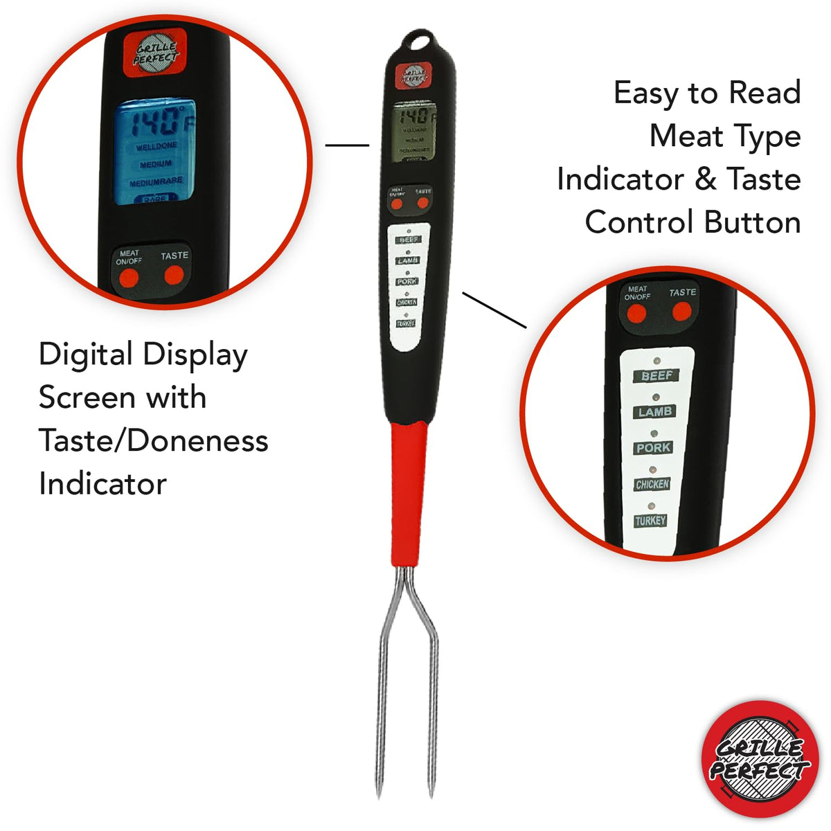 Grille Perfect measures temps from -58 to 302 °F for versatile grilling