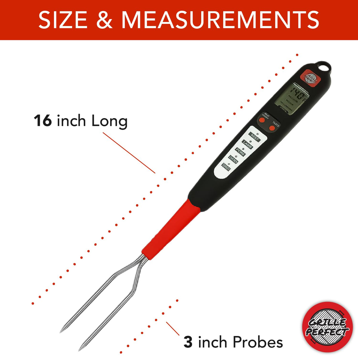 Grille Perfect velvet-smooth slip-resistant grip for safe control while grilling