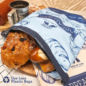 GRIN BY GRIN bags in ivory and blue-gray colors for kitchen organization