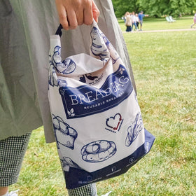 GRIN BY GRIN bread bags used as shopping bags for groceries