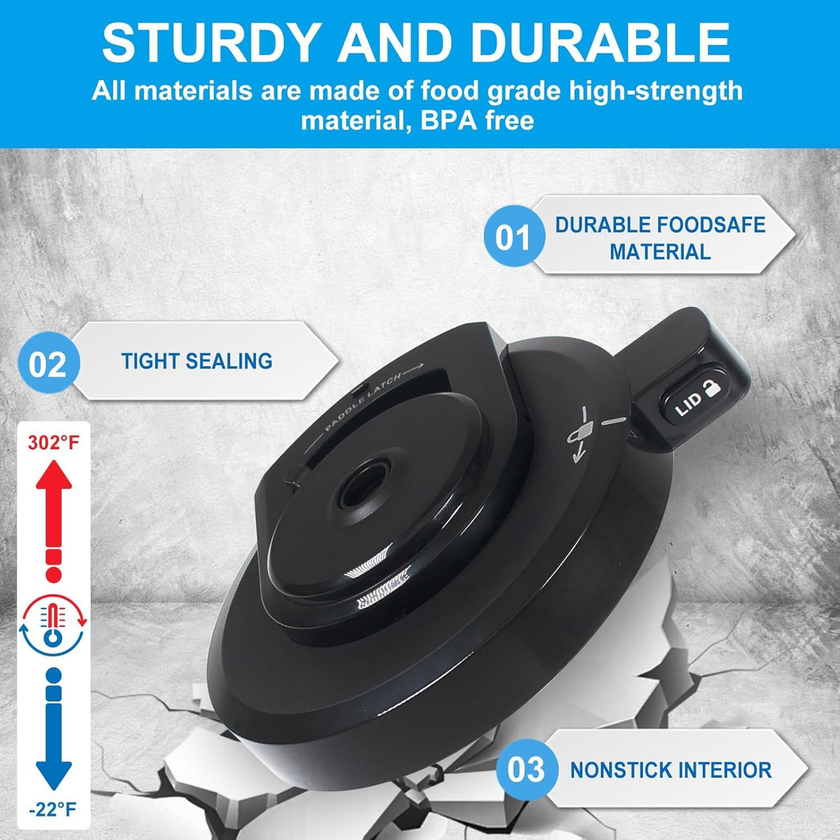 Grngven lid seal BPA-free for a tight, durable seal on the ice cream maker