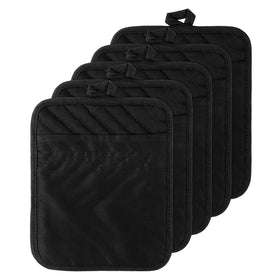 GROBRO7 cotton pocket pot holder set shows 7x9 inch size for safe oven handling.